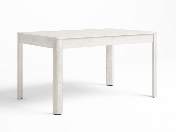 Mesa de comedor extensible de 140 cm color blanco polar  merkamueble