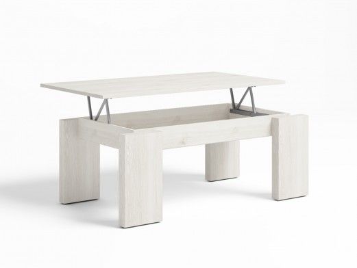 Mesa de centro elevable de 110 cm blanco nordic  merkamueble 2