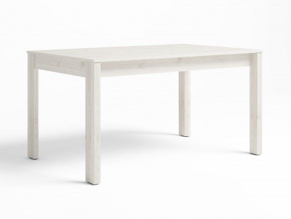 Mesa de comedor extensible de 140 cm color blanco nordic  merkamueble
