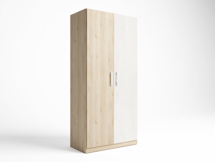 Armario 2 puertas color pino danés-blanco nordic  merkamueble
