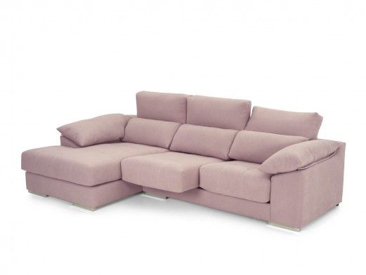 Chaise longue con asientos deslizantes tapizado rosa  merkamueble 2