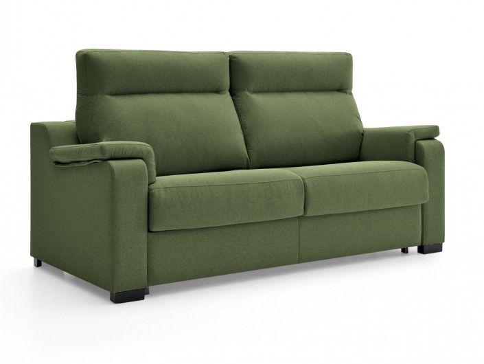 Sofá cama sistema de apertura italiano tapizado verde  merkamueble