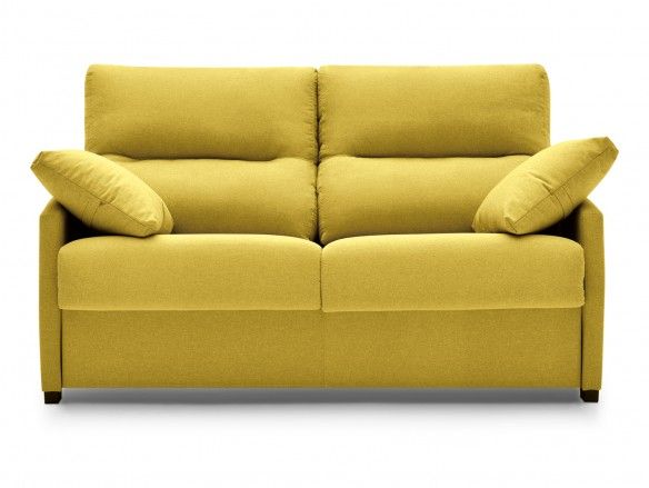 Sofá cama sistema de apertura italiano tapizado amarillo  merkamueble