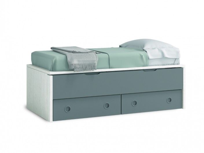 Compacto 2 camas y 2 cajones color ártico-pizarra  merkamueble