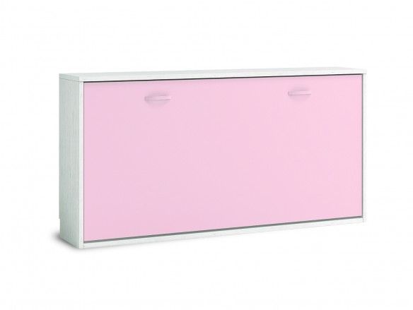 Cama abatible horizontal color ártico-rosa  merkamueble