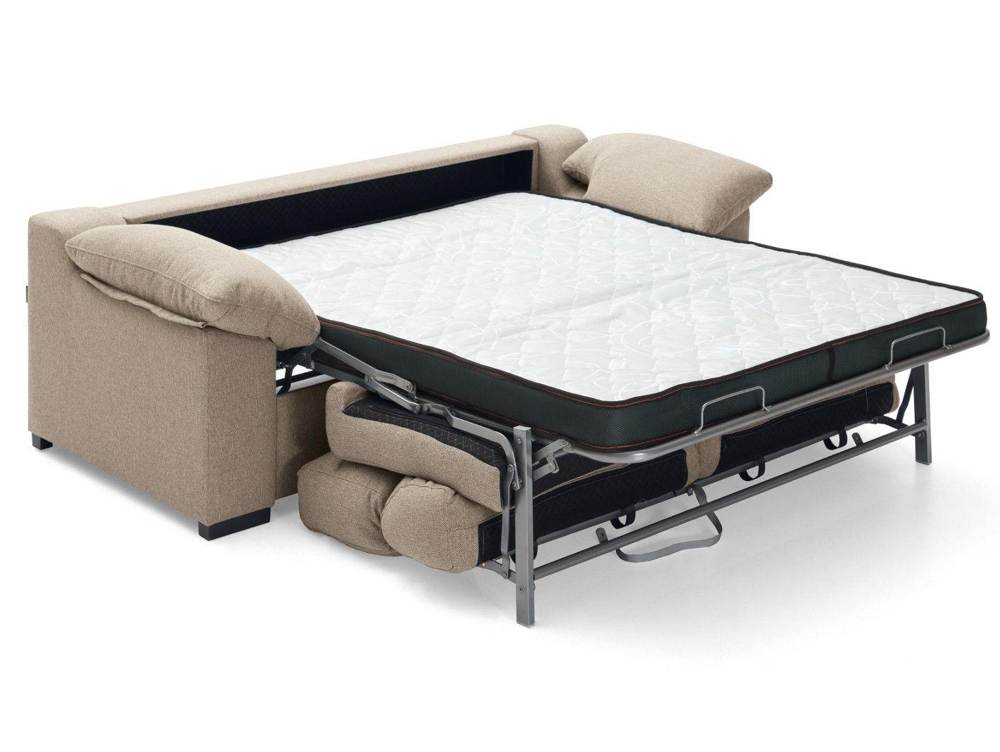 Sillón cama sistema de apertura extensible tapizado beige Merkamueble