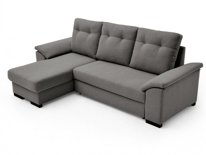 Sofá cama chaise longue con sistema de apertura arrastre elevable tapizado marengo  merkamueble