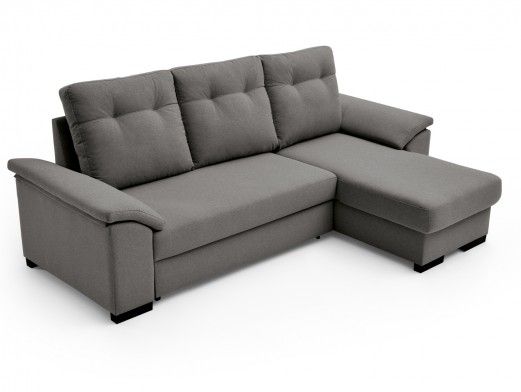 Sofá cama chaise longue con sistema de apertura arrastre elevable tapizado marengo  merkamueble