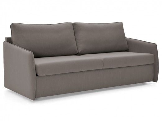 Sofá cama con sistema de apertura extensible tapizado visón  merkamueble