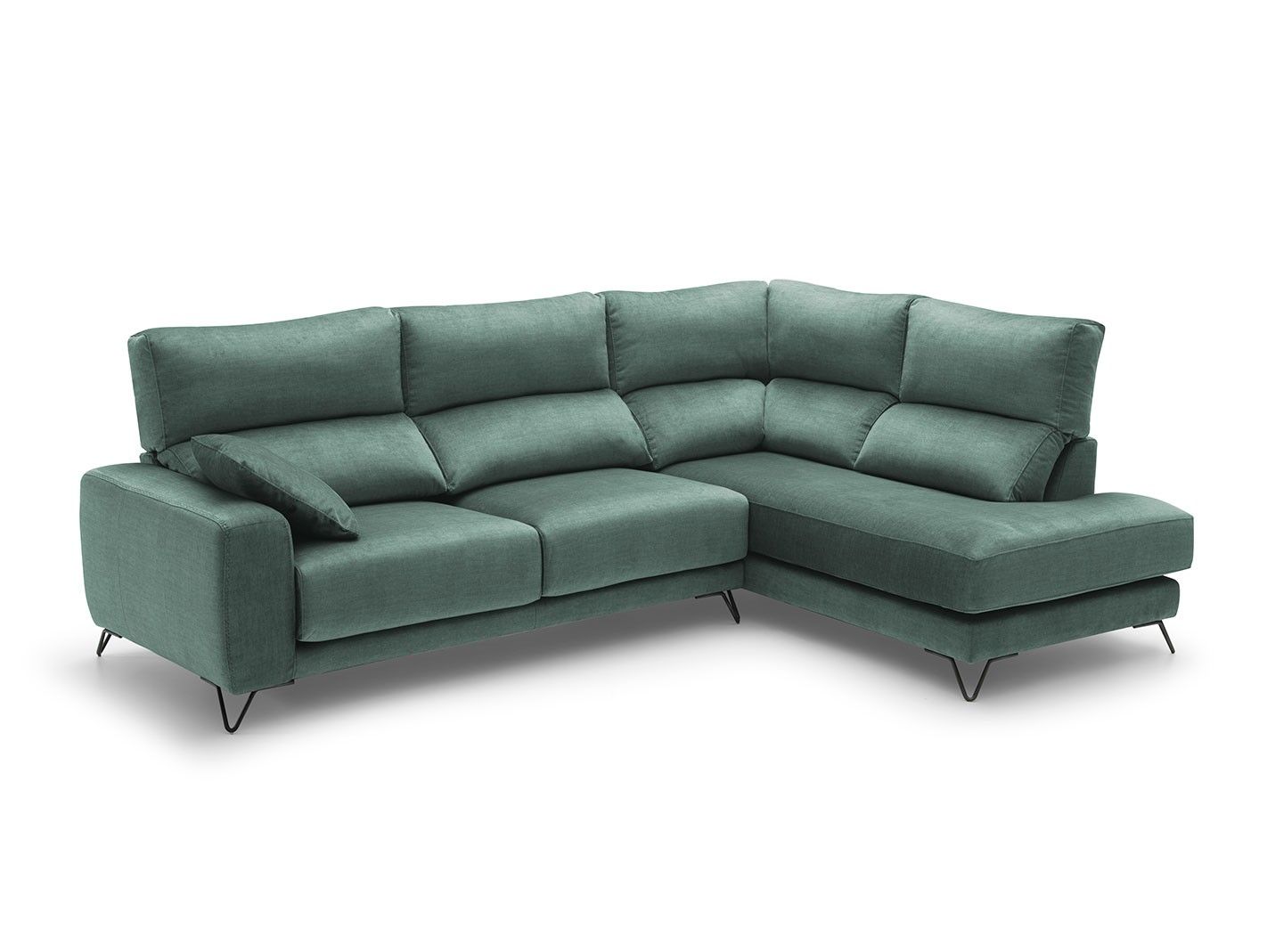 Sofá 2p con asientos deslizantes tapizado verde jade Merkamueble