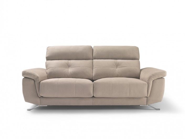 Sofá 2 plazas con asientos deslizantes tapizado beige  merkamueble