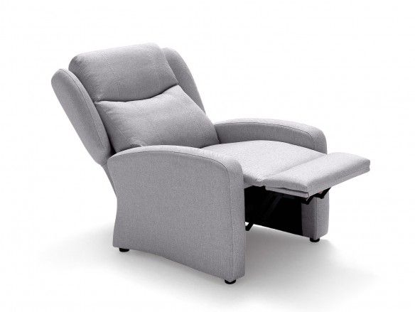 Sillón relax tapizado color gris  merkamueble