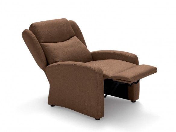 Sillón relax tapizado color marrón  merkamueble