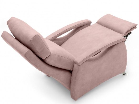 Sillón relax tapizado color rosa  merkamueble
