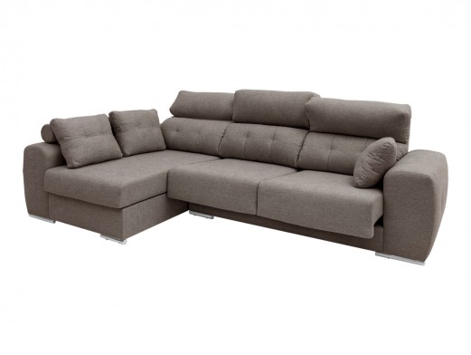 Chaise longue izquierdo con asientos deslizantes tapizado gris  merkamueble 2