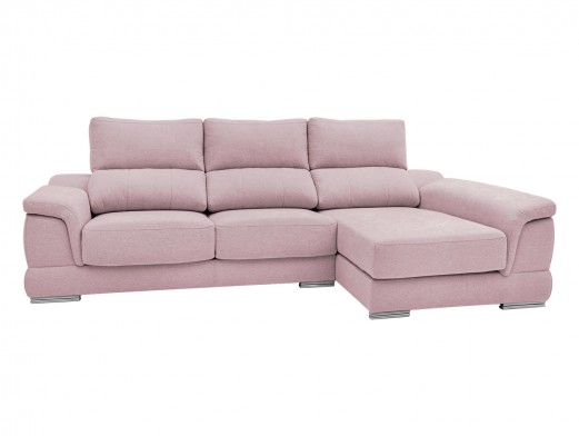 Chaise longue derecho con asientos deslizantes tapizado rosa  merkamueble