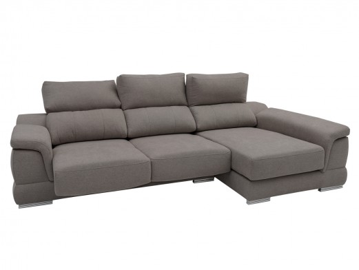 Chaise longue derecho con asientos deslizantes tapizado gris  merkamueble 2