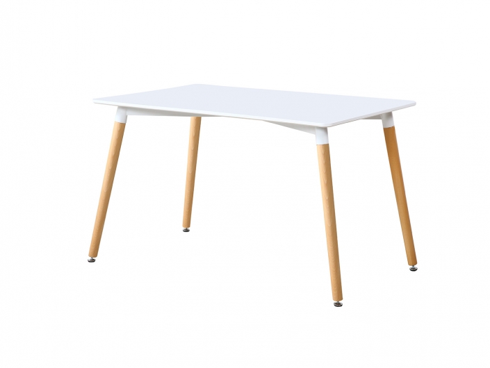 Mesa de comedor fija de 120 cm color blanco-haya  merkamueble