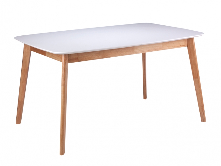 Mesa de comedor rectangular extensible y patas de madera  merkamueble