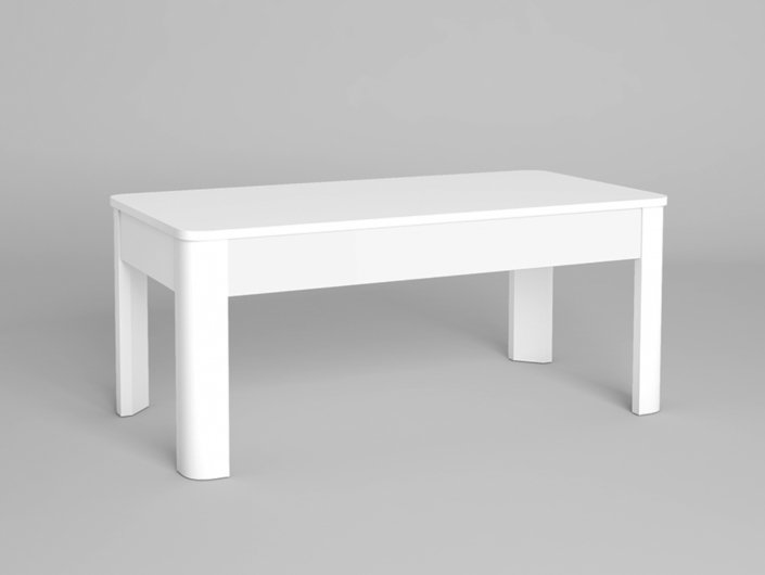 Mesa de centro elevable de 100 cm color blanco mate  merkamueble