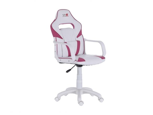 Silla gaming giratoria y altura regulable color blanco - rosa  merkamueble