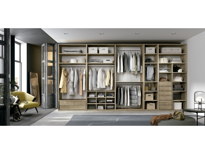 Composición dormitorio armario vestidor álamo/new porce  merkamueble