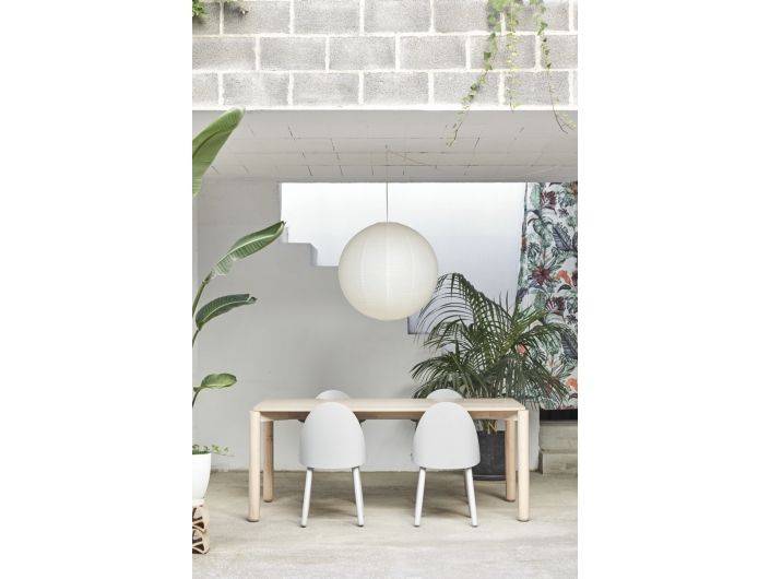 Mesa de comedor rectangular color natural claro  merkamueble