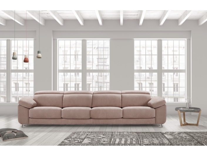 Sofá modular moderno con asientos deslizantes color harrier  merkamueble
