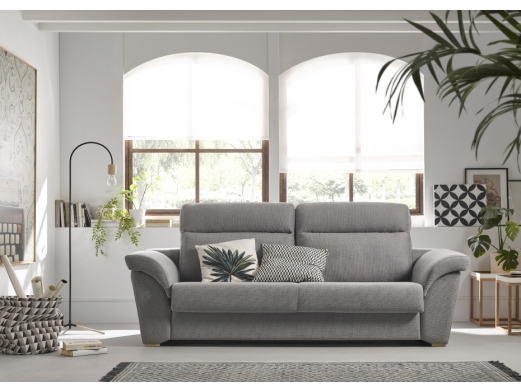 Sofá de 3 plazas tapizado gris Merkamueble