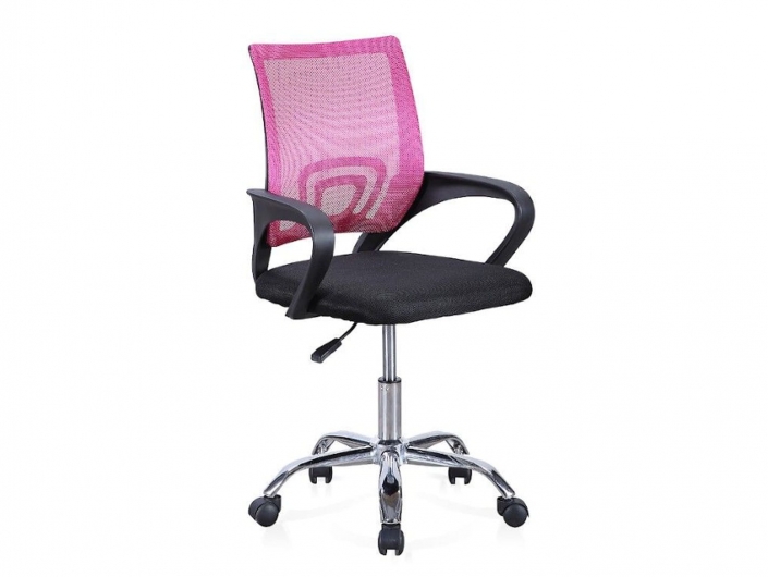 Silla de oficina giratoria / elevable y con refuerzo lumbar color negro / rosa  merkamueble