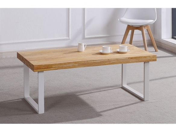 Mesa centro fija de 120 cm color roble nordish-blanco  merkamueble