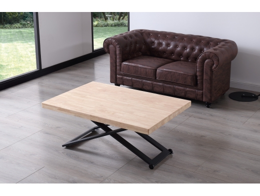 Mesa centro elevable de 120 cm color roble nordish-negro  merkamueble 2