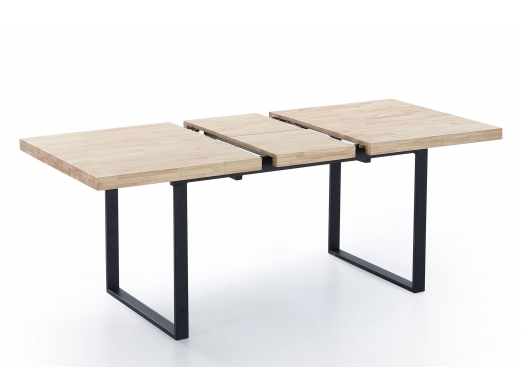 Mesa Comedor Extensible Natural 140 - 180 X 80 Cm Roble Nordish / Negro  merkamueble 2