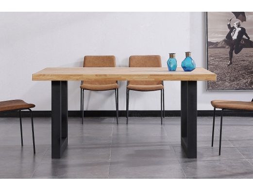 Mesa comedor fija de 160 cm color roble nordish-negro  merkamueble 2