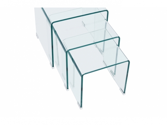 Mesa rincón glass cristal transparente  merkamueble