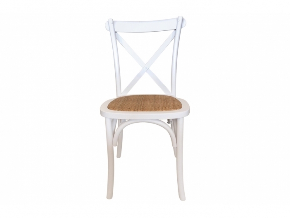 Pack 2 sillas comedor madera color blanco-rattan  merkamueble