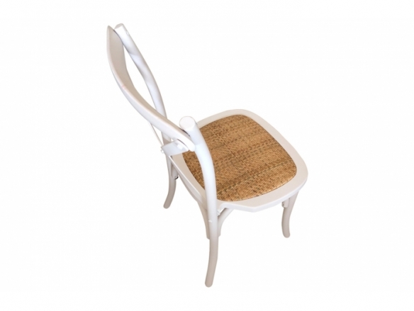 Pack 2 sillas comedor madera color blanco-rattan  merkamueble