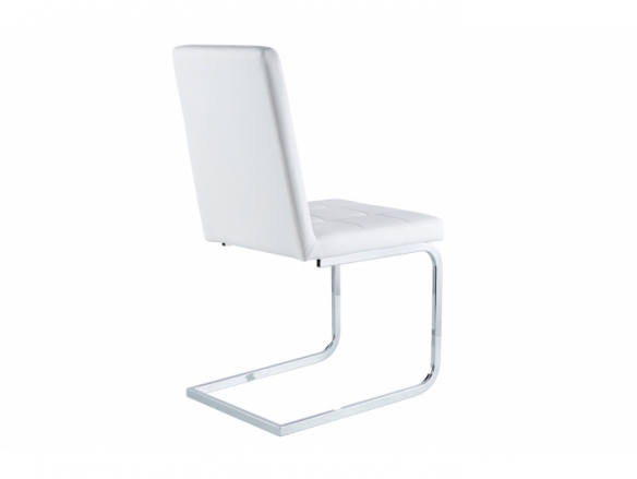 Pack 4 sillas comedor símil piel color blanco-cromo  merkamueble