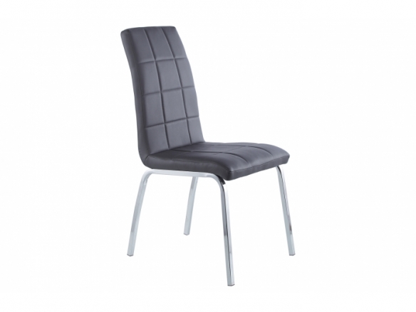 Pack 4 sillas comedor símil piel color gris-cromo  merkamueble
