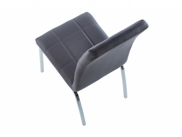 Pack 4 sillas comedor símil piel color gris-cromo  merkamueble