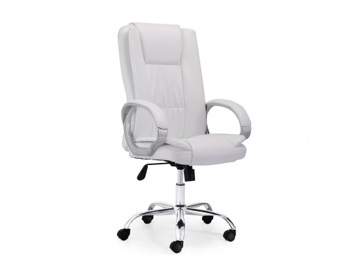 Sillón giratorio símil piel color blanco  merkamueble