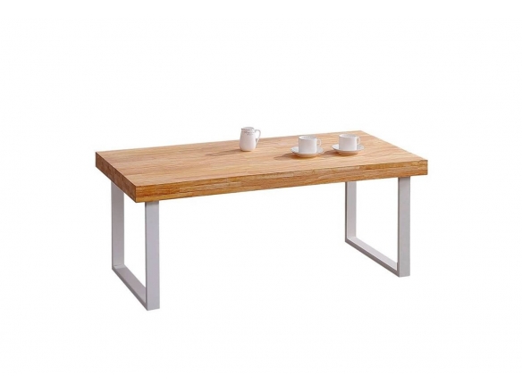 Mesa centro fija de 120 cm color roble nordish-blanco  merkamueble