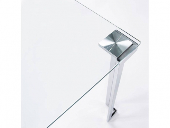 Mesa comedor cristal patas metal  merkamueble