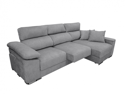 Chaise longue reversible con asientos deslizantes de carro tapizado gris marengo  merkamueble 2