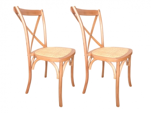 Pack 2 sillas comedor madera color natural claro - rattan  merkamueble