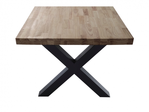 Mesa de comedor fija de 160 cm color roble americano-negro  merkamueble 2