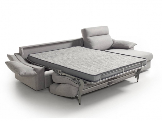 Chaise longue cama con arcón tapizado gris  merkamueble 2