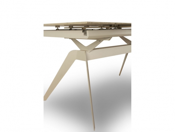 Mesa Rectangular Extensible Cerámica Blanca  merkamueble