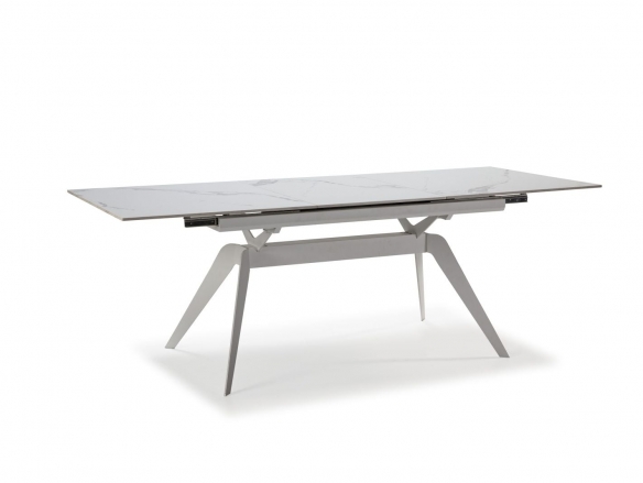 Mesa Rectangular Extensible Cerámica Blanca  merkamueble