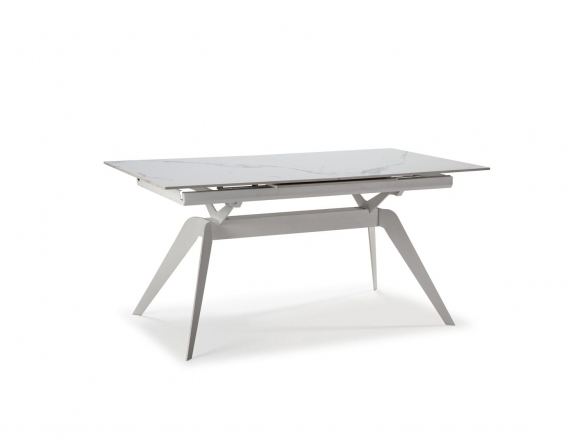 Mesa Rectangular Extensible Cerámica Blanca  merkamueble